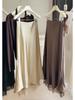 Women's High Waist Lace Patchwork A-Line Satin Skirt - Spring/Summer, Side Slit, Long Skirt
