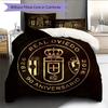 Juego de Colcha con Estampado del Real Oviedo Decoración del Hogar Regalo (1 funda nórdica + 2 fundas de almohada sin relleno.)