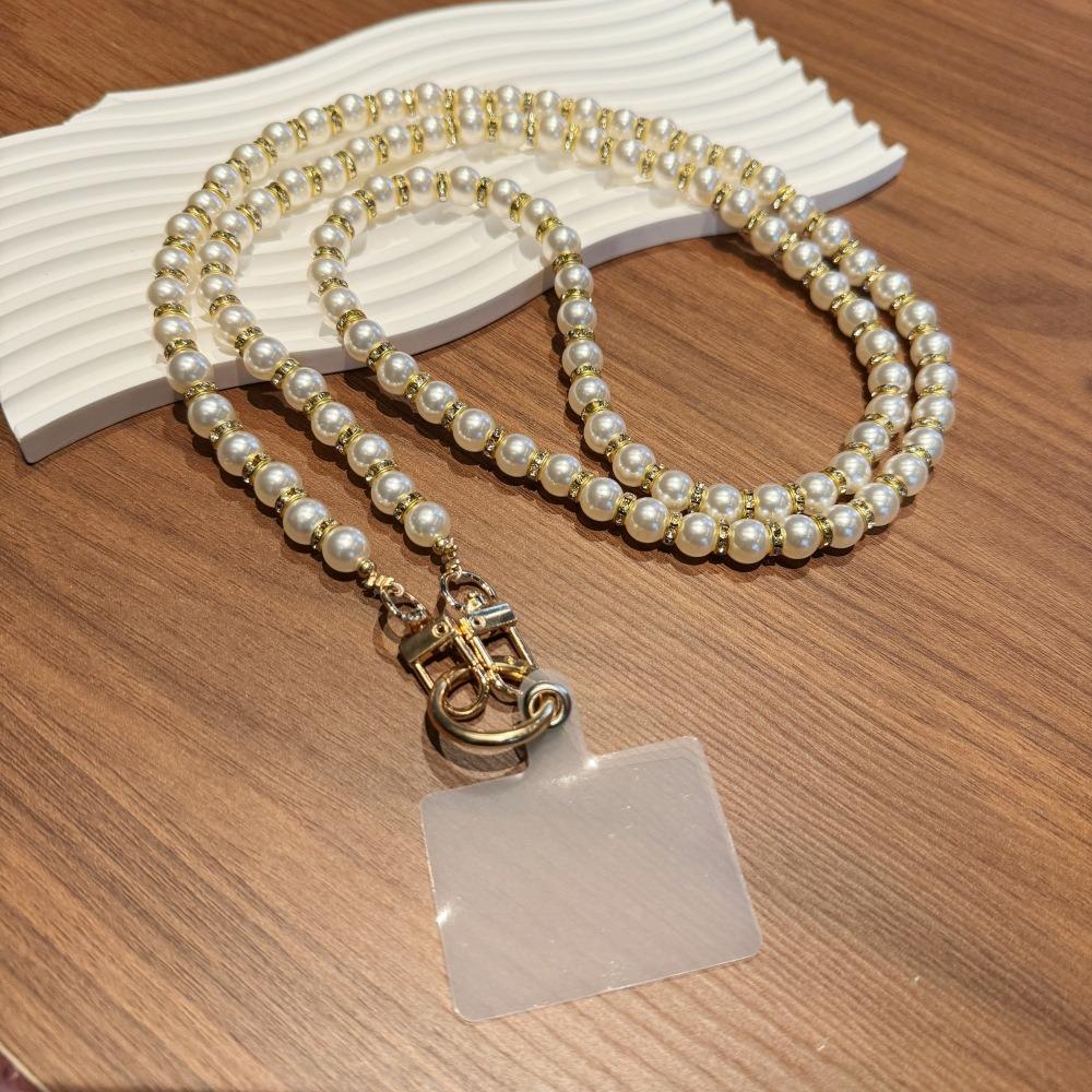 

Pearl Phone Chain Long Crossbody Lanyard Sling Pendant Neck Band Shoulder Cord Anti Loss Rope Hang Accessories Simple Stylish