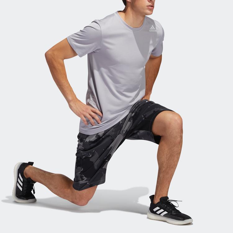 Adidas Camo Print Training Shorts Men Bottoms Light-Grey GH5161