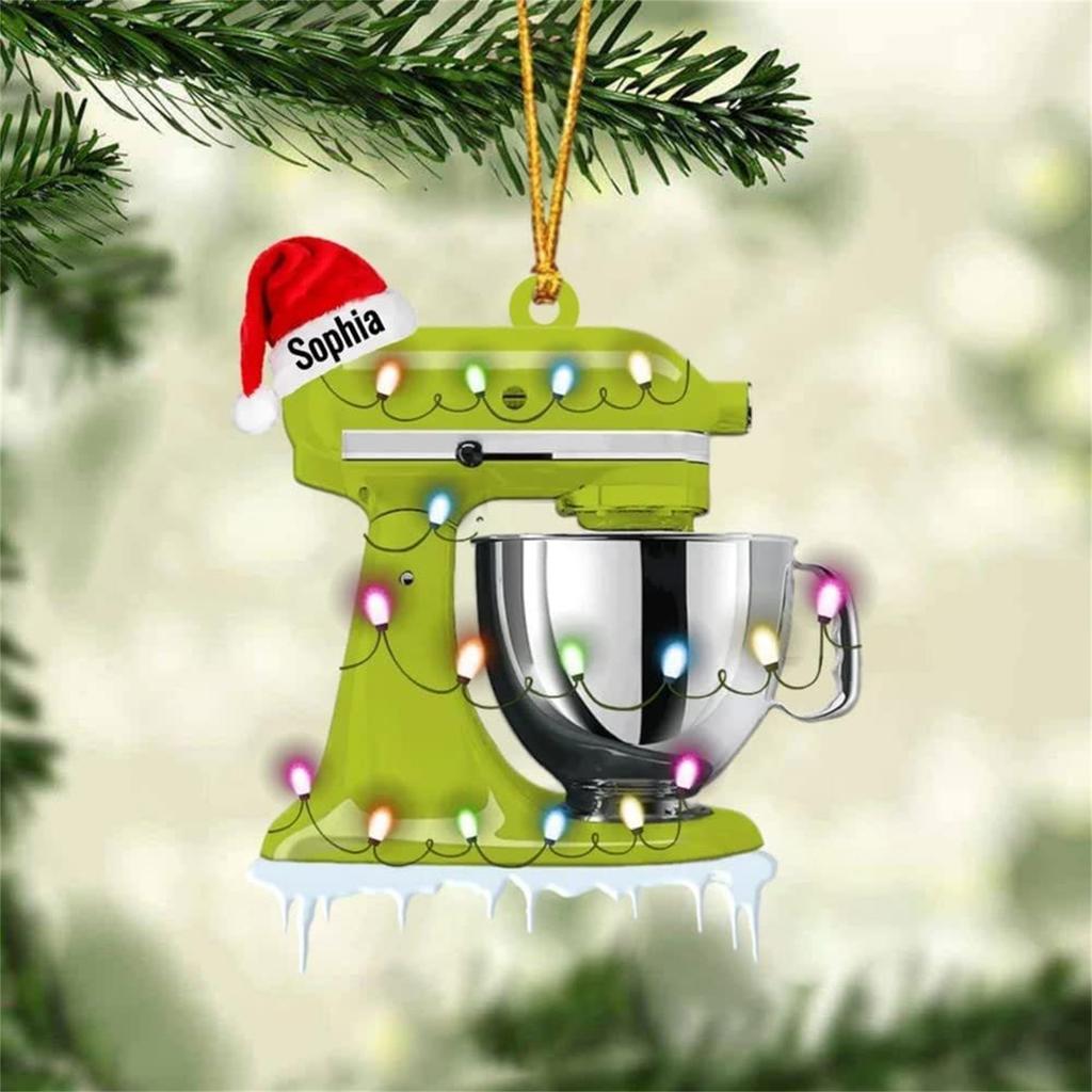 1pcs Christmas Pendant Creative Kitchen Mixer Decoration Christmas Tree Hanging Ornaments Funny Cartoon Family Home Decoration