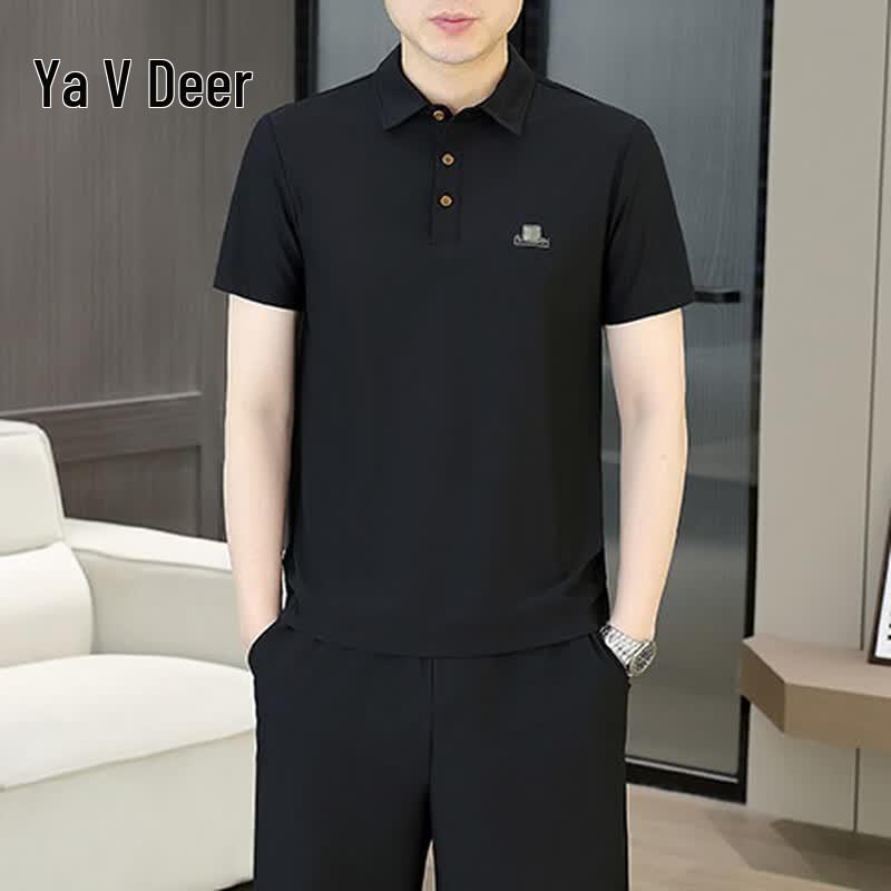 Yalu Men s Premium Summer Polo Shirt & Shorts Set M
