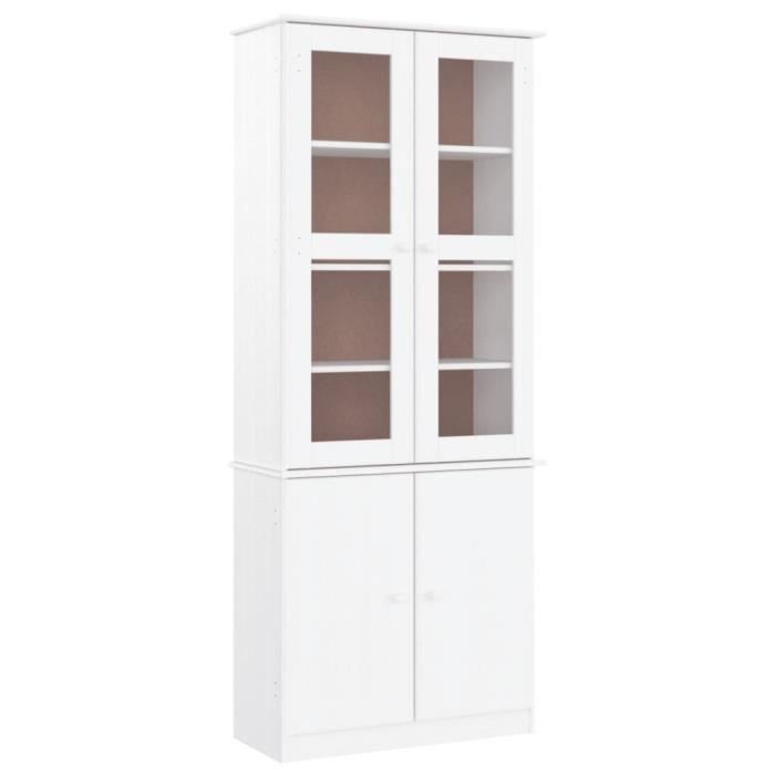 VidaXL Vitrine en verre ALTA blanc 77x35x186,5 cm bois de pin massif 353950
