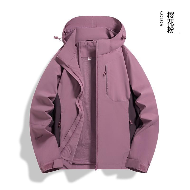 Mens Waterproof Windproof Hiking Jacket With Hood Outdoor Sport Casual Lightweight Shell Coat Fall