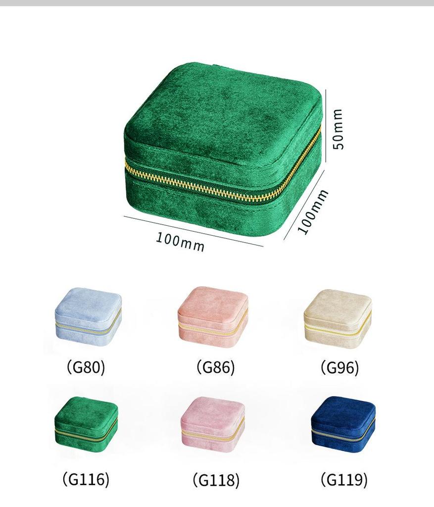 Velvet Travel Jewelry Box for Ear Studs, Necklaces, and Rings
