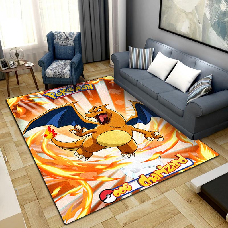 Anime Pocket Monster Printed Anti-slip Carpet Fashionable Decorative Rug Mat for Bedroom Living Room LXR129