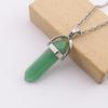 Hexagonal Column Natural Amethyst Powder Crystal Hexagonal Column Pendant Handmade Bullet Necklace Jewelry Pendant N760