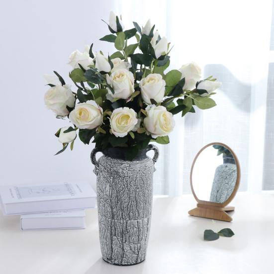 Artificial Rose Multi-use Bright-colored Faux Silk Flower Simulation Flower Display Decoration