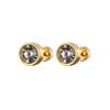 Small And Exquisite Diamond-Encrusted Mini Thin Rod Screw Screw Stud Earrings, Simple Style, Personality, Niche And High-End Earbone Nails