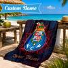 Custom Name Beach Towel Fc Porto Crest Design Soft and Quick-drying Beach Towel, Suitable for Travel, Swimming Pool, Gym, Yoga, Gifts
