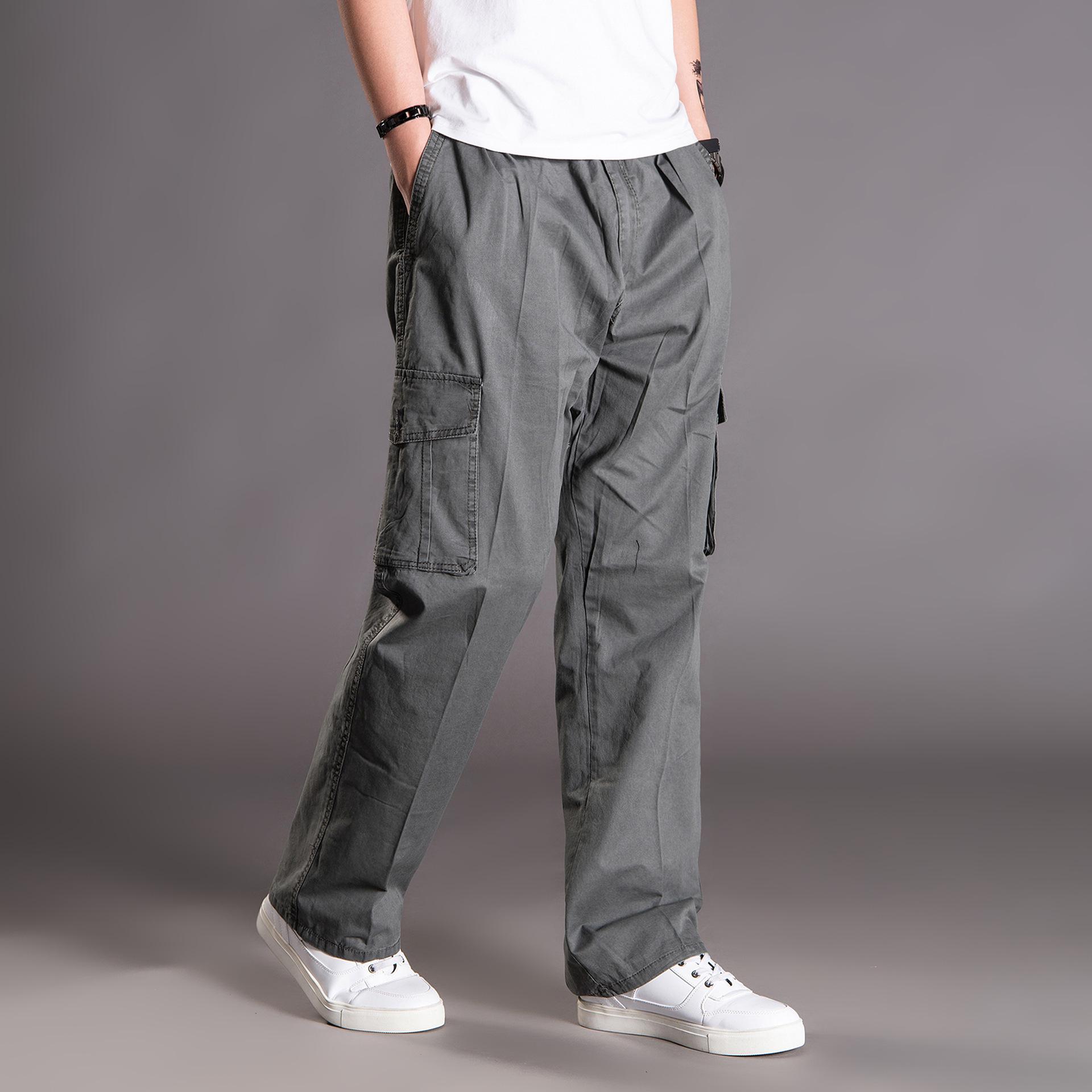2021 Herren Frühling & Sommer Lässige Locker Geschnittene Hosen im Koreanischen Stil für Mittelalte & Übergröße XL
