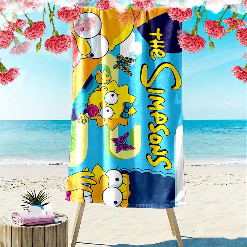 The Simpsons Poster Print Beach Towel, Large Soft Quick Dry Towel for Beach Camping Swimming