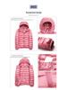 Women's Plus Size Lightweight Hooded Down Jacket - 90% Thin White Duck Down, Autumn/Winter Fashionable Outerwear