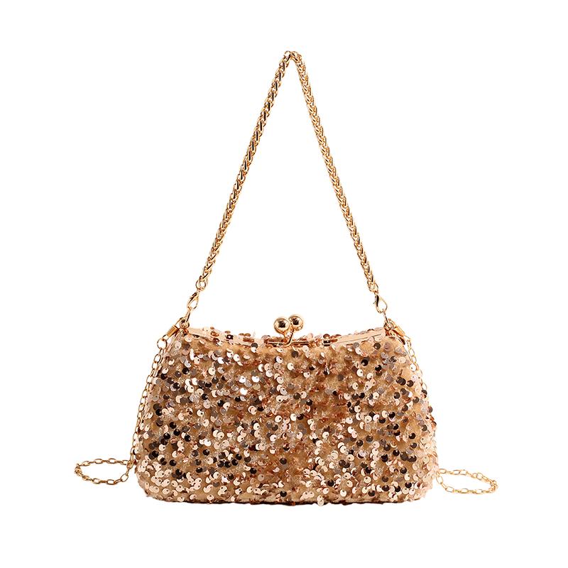 Glitzer-Ketten-Schulter- und Crossbody-Taschen für Damen einfache Eleganz hohe Qualität Mode Party