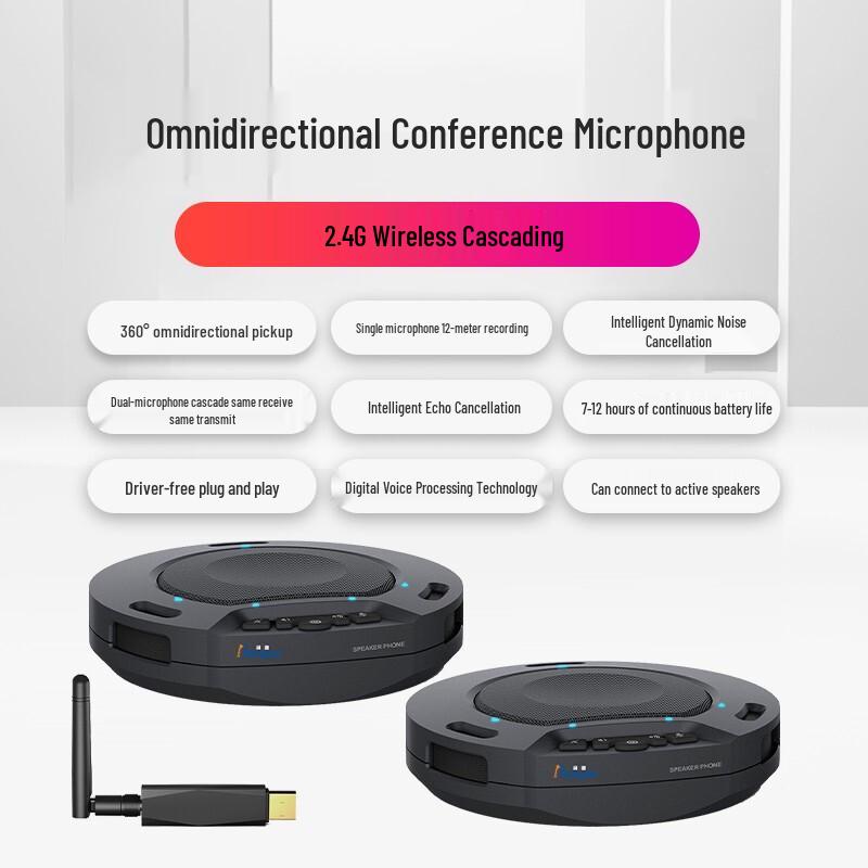 Runpu RP-N60W 2.4G Wireless Omnidirectional Conference Microphone (CN version)