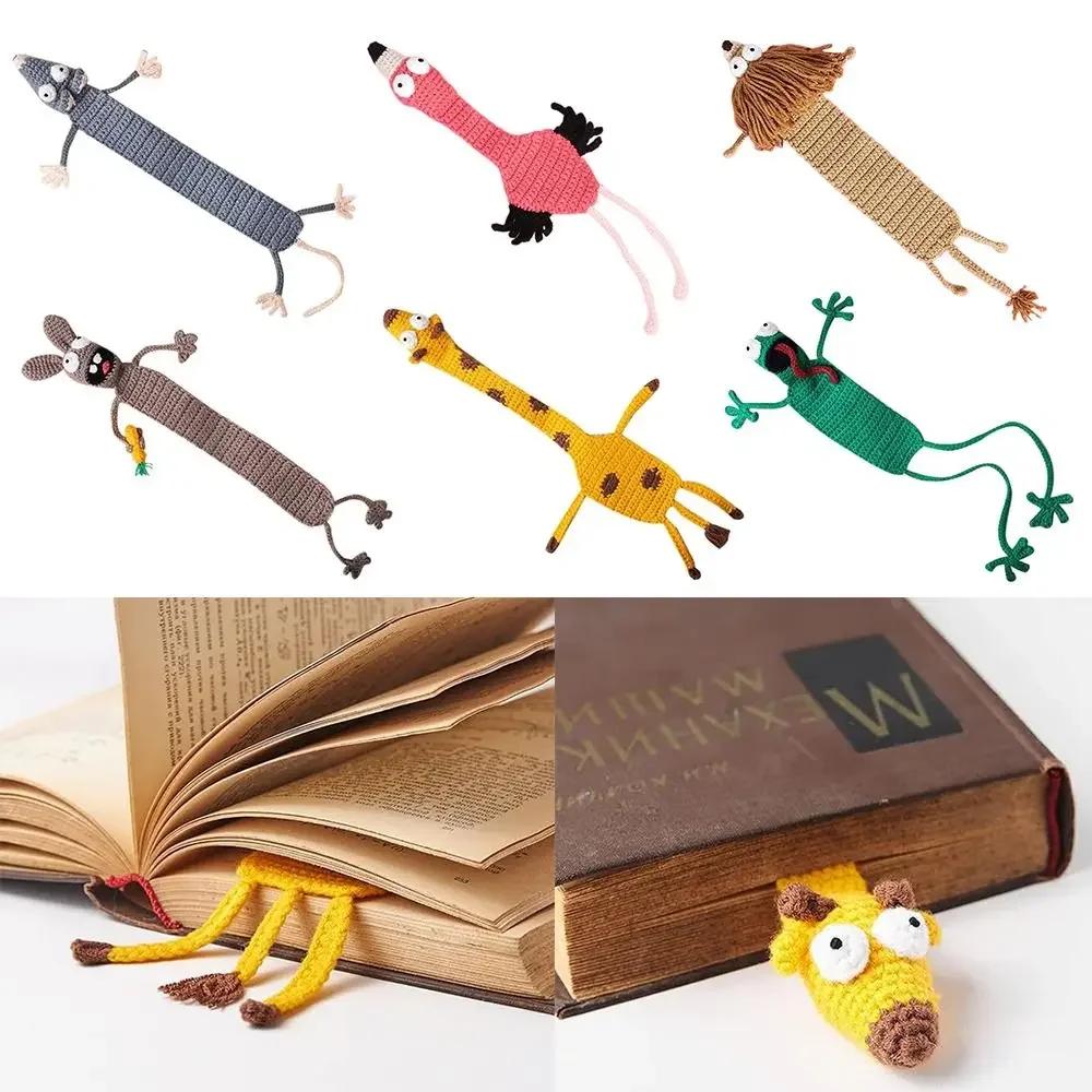 Book Mark 3D Animal Cartoon Bookmark Creative DIY Crochet Knitting Bookmark Office Supplies Reading Assistant Book Support