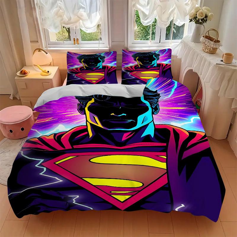 3pcs Superman Cover Set,Soft Comfortable Duvet Cover,Guest Room (1*Duvet Cover + 2*Pillowcases, Without Core) yy251024101