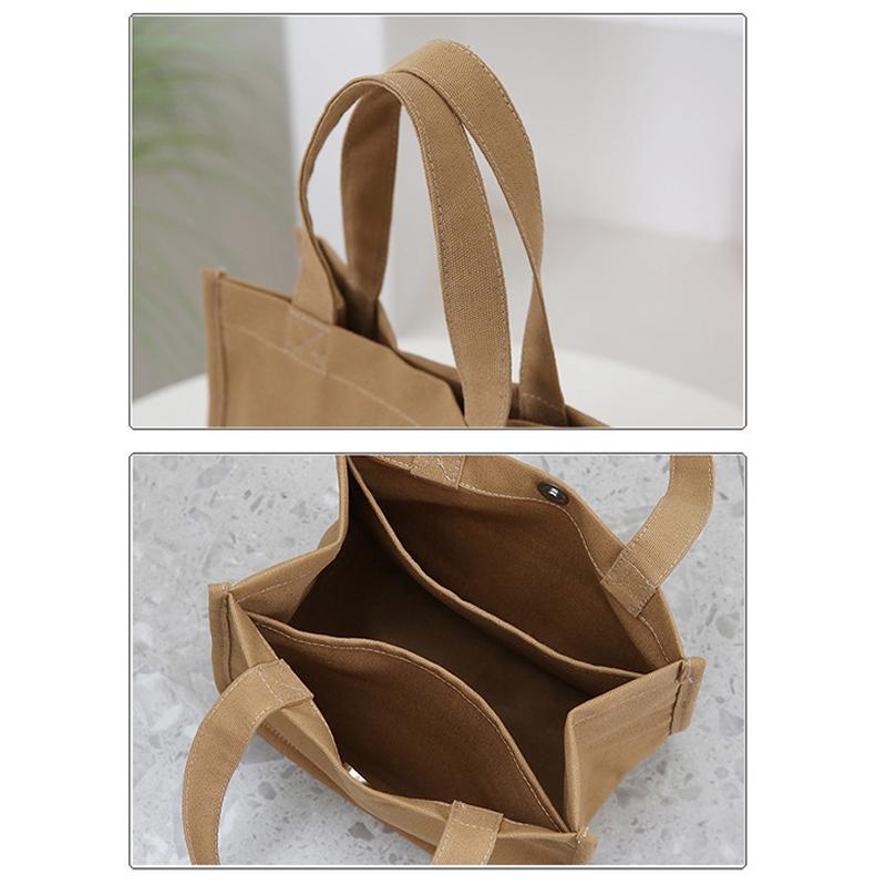 Cartoon Cute Printed Pattern Canvas Handbag Office Worker Lunch Bag Tote Bag Picnic Drink Bag Portable Outdoor Food Bags