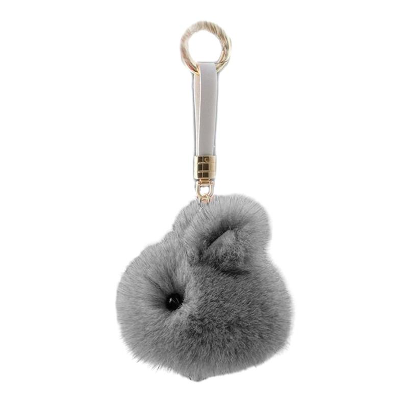 Mini Cute Rabbit Hairball Keychain Pendant Lovely Hanging Decorations Keyring Charm for Purse Bag Backpack Handbag