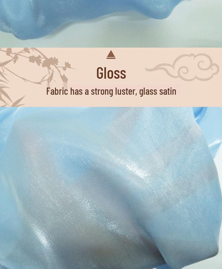 Material Brocart Iridescent din Mătase de Jad Satin Organza pentru Ruqun Hanfu