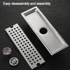 Stainless Steel Shower Floor Drain Rectangle Shape Linear Floor Drain Durable Drain Filter
