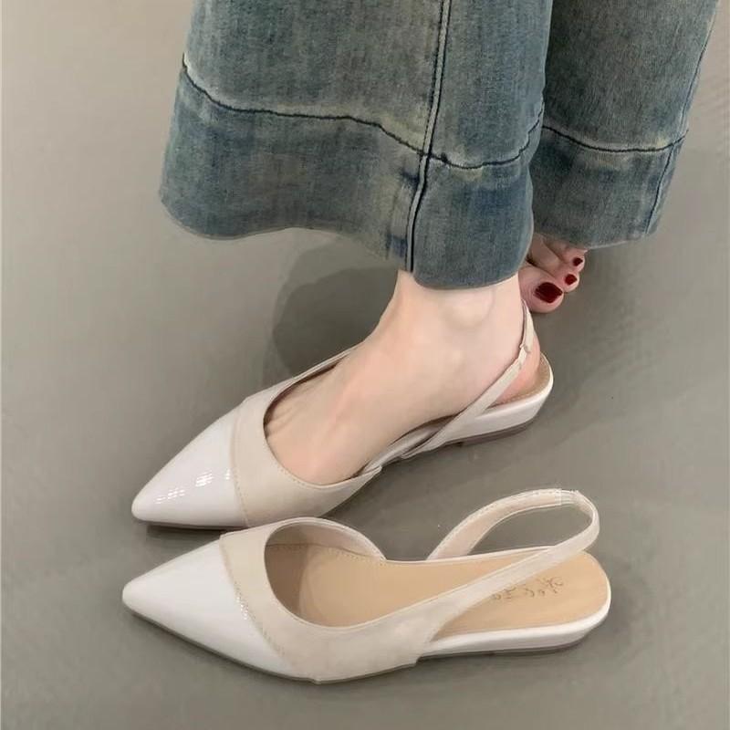 Temperament-Spleiß-Spitz-Single-Schuhe Frühling und Sommer Neues Design Erhöhte Zehenkappe Sandalen