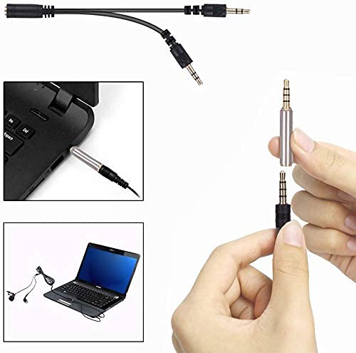 iGOKU Clip Microphone, External Microphone, Lapel Microphone with Earphones, Omnidirectional, for Cameras, Smartphones, and PCs, Karaoke, Recording, S