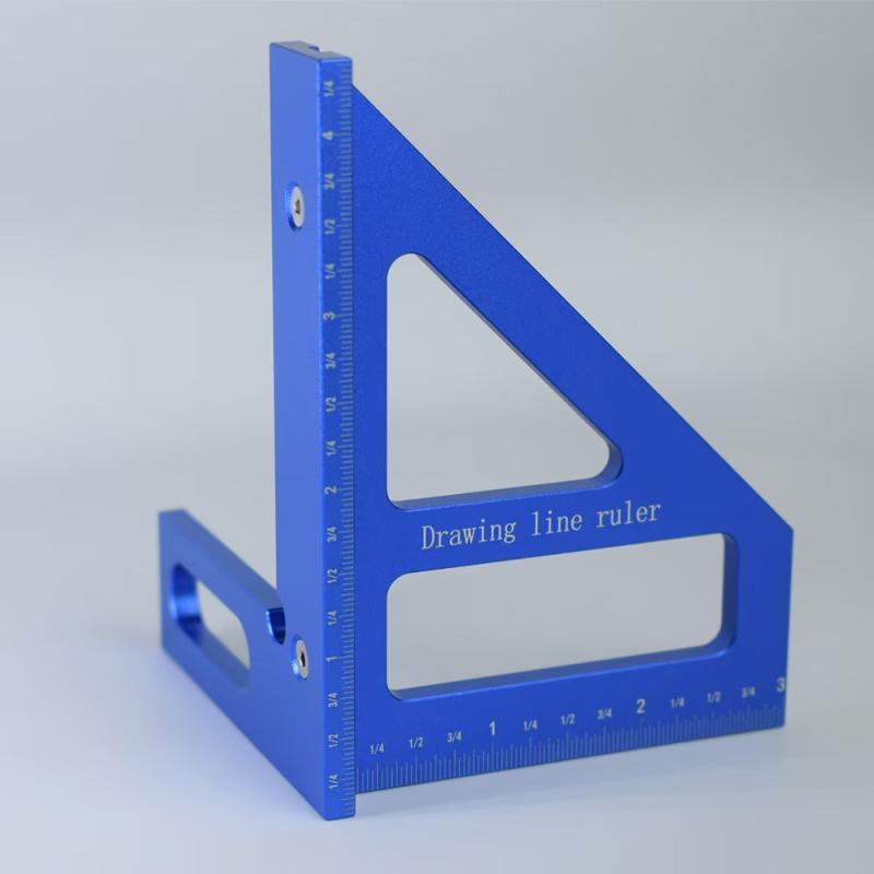 3D Multi Angle Aluminum Red Measuring Ruler 45/90 Degree Woodworking Square Protractor Drawing Line Miter Triangle Layout Tool