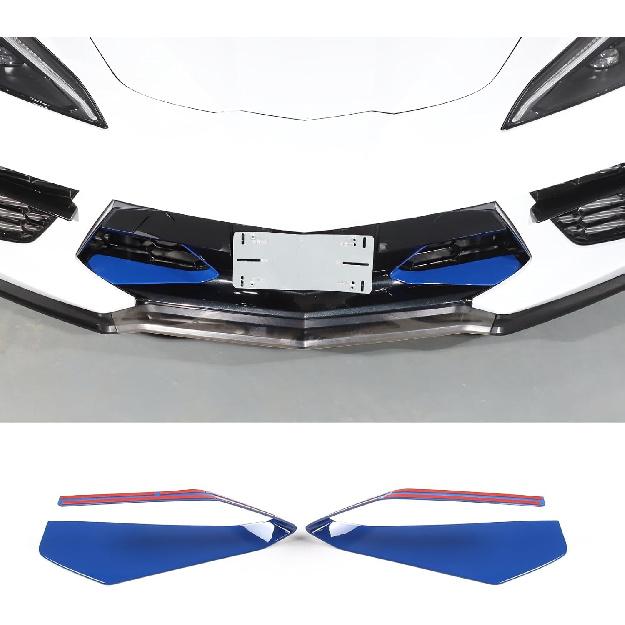 

Front Intake Grill Trim Frame Compatible with Chevrolet Corvette C8 2020-2026, ABS Front Bumper Air Inlet Vent Grille Cover Trim Accessories 2Pcs синий