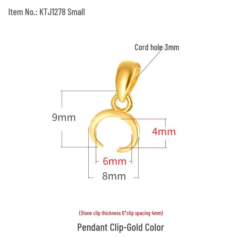 

18K Electroplated S925 Silver Pendant Clasp for Women s Jewelry, Empty Setting Safety Buckle with Amber Clip S925 Silver