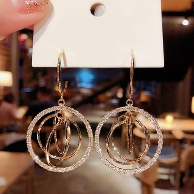 Women's Geometric Drop Earrings  Round Pendant Earrings Party Jewelry Gift Golden Fashion Trend Fashion Stud Earrings