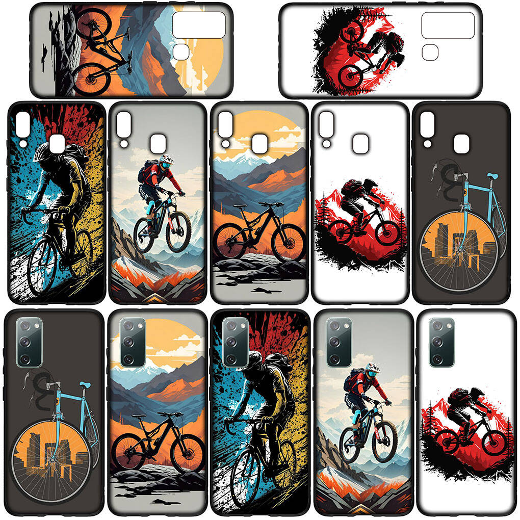 Phone Case for Samsung Galaxy S25 S23 S22 S24 Ultra FE A05 A06 A15 A16 A36 A37 A35 A54 A55 A56 A57 A25 A26 A53 Wallpaper Mountain Bike Cycling Cover
