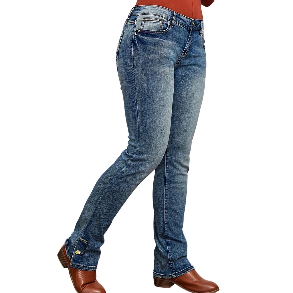 Damen Denim Klassisch Vielseitig Hohe Taille Modische Hose