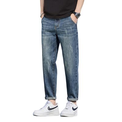 Jeans da uomo primavera ed estate, versatili e alla moda, stile coreano, larghi, retrò, casual da uomo, pantaloni a sigaretta micro a sacco