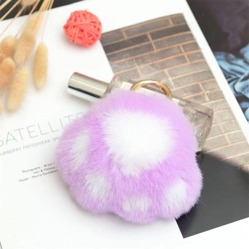 1 Piece Cat Paw Plush Pendant Bag Ornaments Cute Little Paw Car Key Chain Bag Pendant Keyrings Birthday Gift