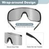 Sports Sunglasses for Polarized for Black Gradient Gray [uxcell] Men, Lenses, Cycling, Hiking, Driving, Fishing, Running, Frame,