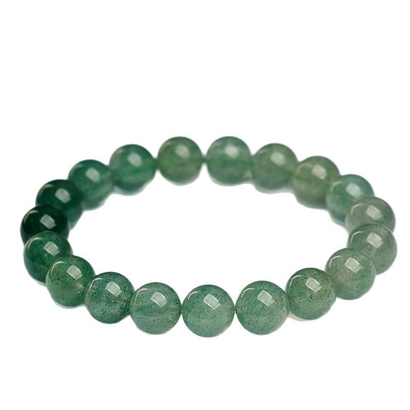 Hongchu Crystal Natural Gradient Green Strawberry Quartz Bead Bracelet Ice-style gradient strawberry crystal bracelet
