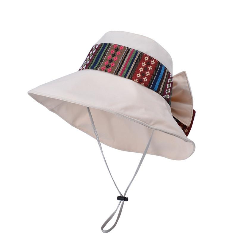 Bohemian Style Floppy Hat With Breathable Cotton For Summer Outdoor Travel