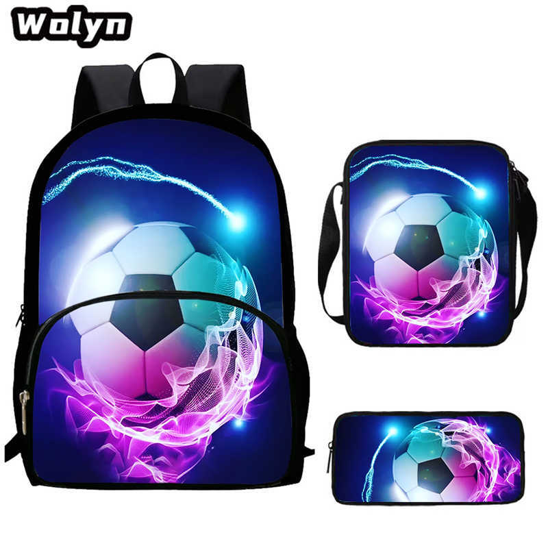 Football School Bag High Definition Waterproof Printing Multi-Functional Load Reduction Ridge Backpack