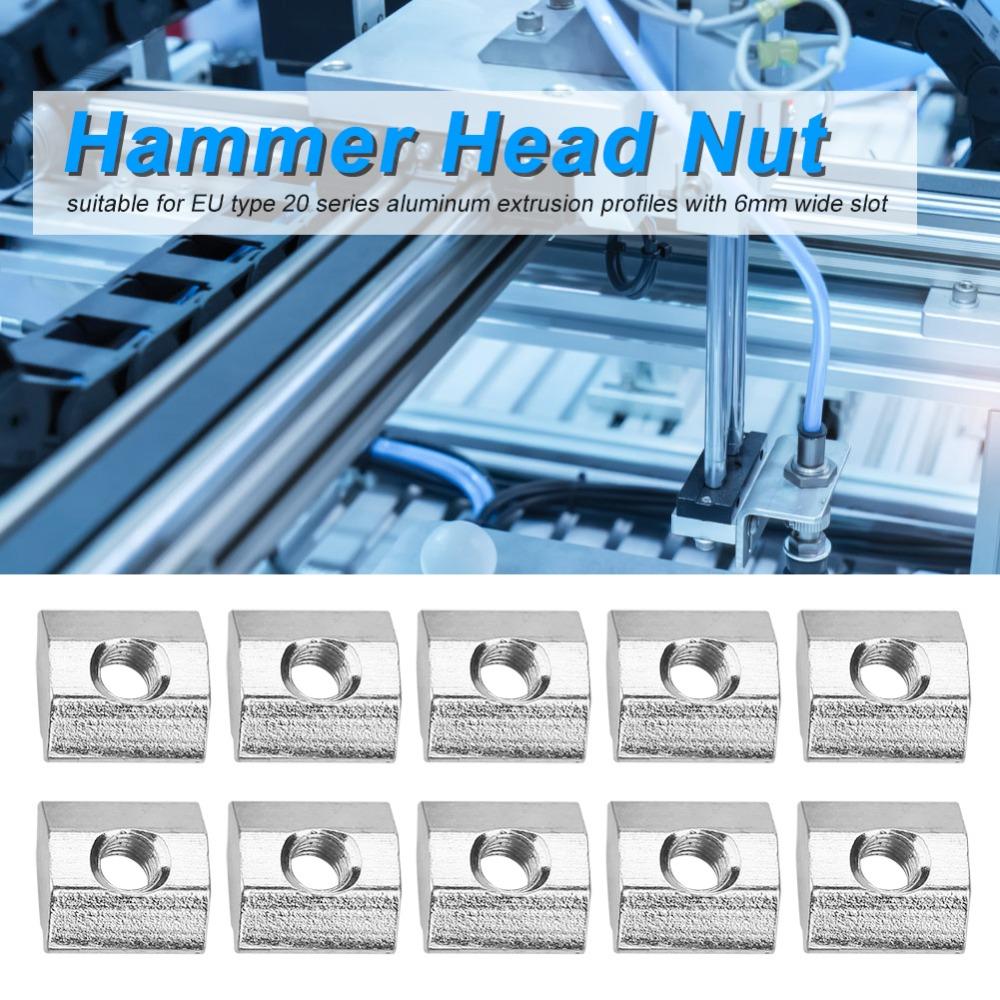 50pcs Pre-Assembled Hammer Nuts Slide In Tee Nut Threaded Sliding T Nuts For CNC Router Build