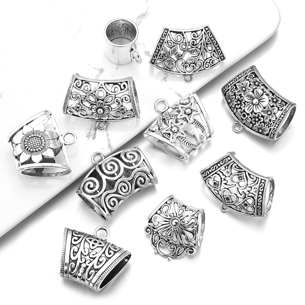 5pcs/lot Antique Silver Color Hollow Pendant Charm For Jewelry Making DIY Necklace Bracelets Bag Clothing Charm Accessories