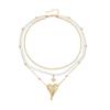 Imitation Pearls And Alloy Necklace Stackable Neckchain Featuring Irregular Heart Star Charm For Elegant Jewelry