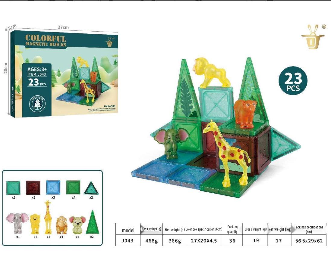 

Магнитные строительные блоки «Природа Лес» - Развивающие витражные плитки для детей