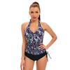 בגד ים מודפס טנקיני ספורט לנשים שרוך שרוך סקסי בגד ים משולש מפוצל