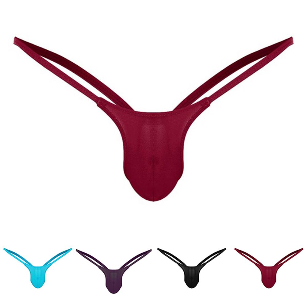 T-back Underwear Briefs Tanga Bulge pouch Knickers Low rise Solid Plus size