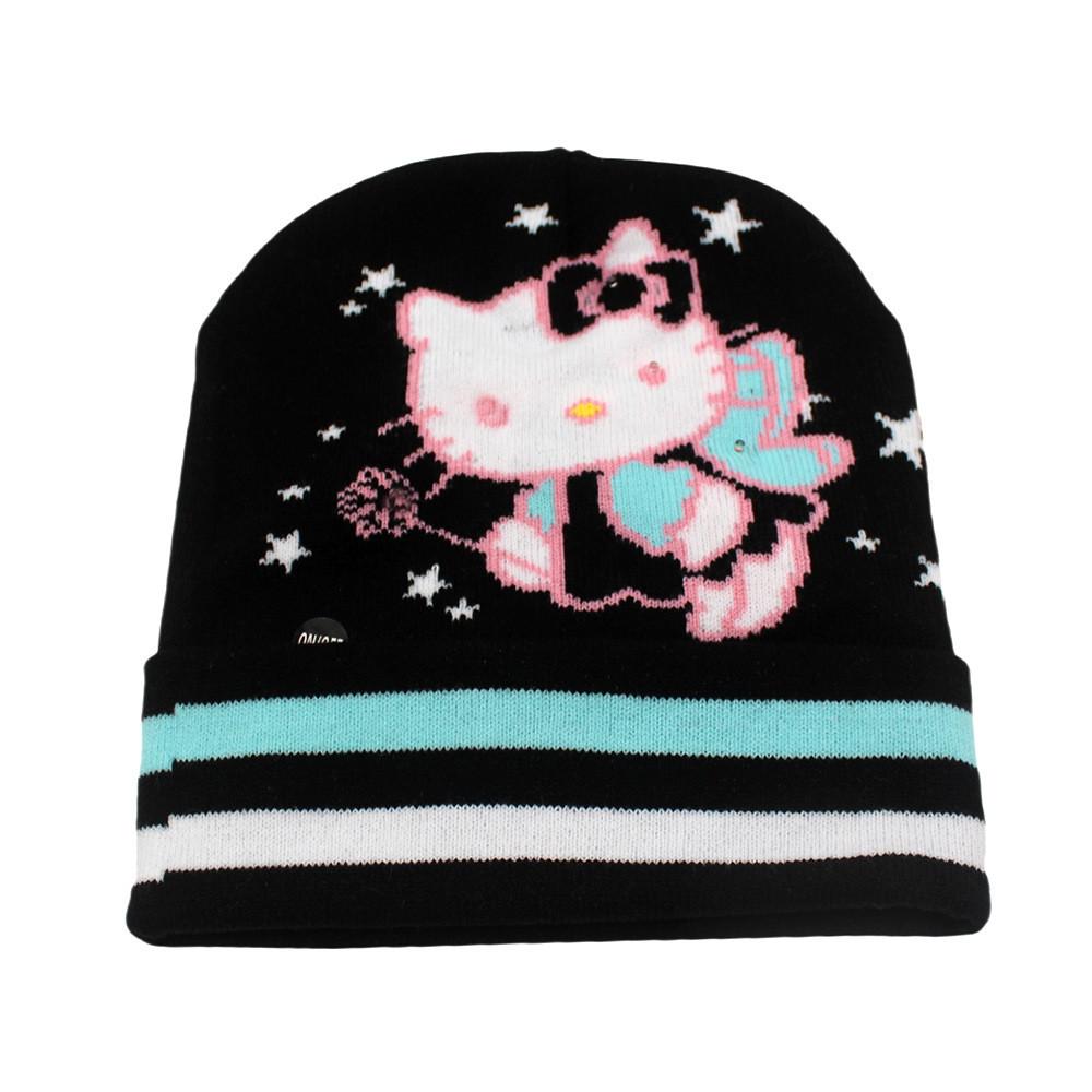 Cozy Knit Kawaii Kuromi Stitch Character Beanie Hat For Stylish Winter Warmth