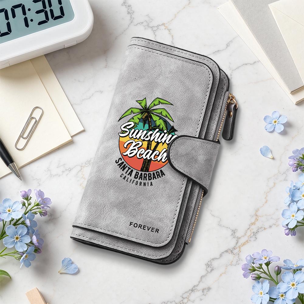Sunshine Beach Style Long Wallet Fashion Casual Card Holder Portable Daily Use Purse