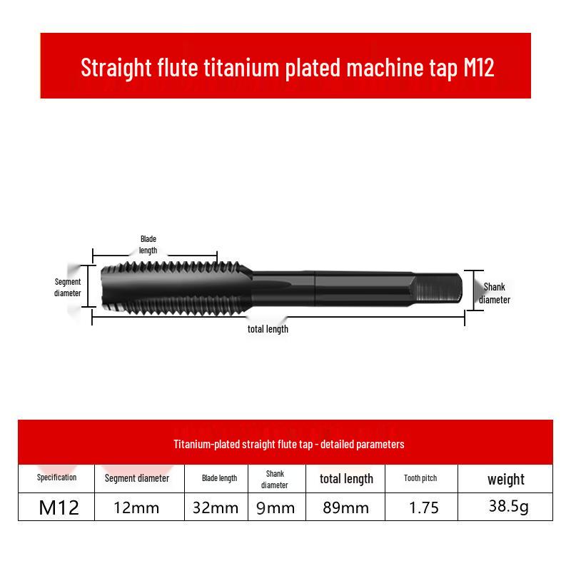 Stainless Steel Spiral Taper Tap Drill Bits with Cobalt-Nitriding, Sizes 4m-10m