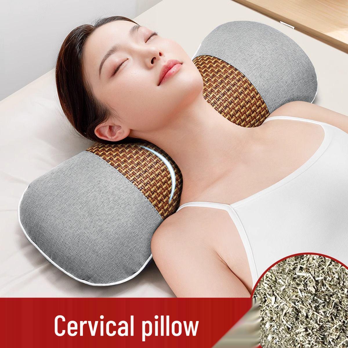 

Подушка из полыни и косточек, которую можно стирать: Шейный бандаж для поддержки шеи из грубой ткани с функцией моксотерапии для домашнего использования.