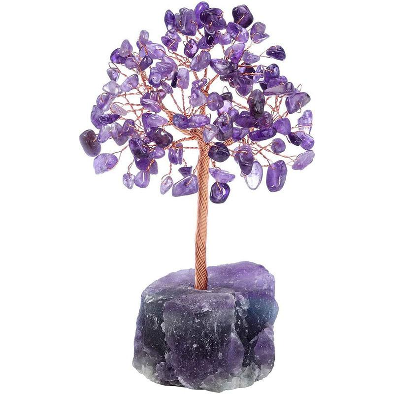 Natural Amethyst Crystal Money Tree Home Desktop Ornament